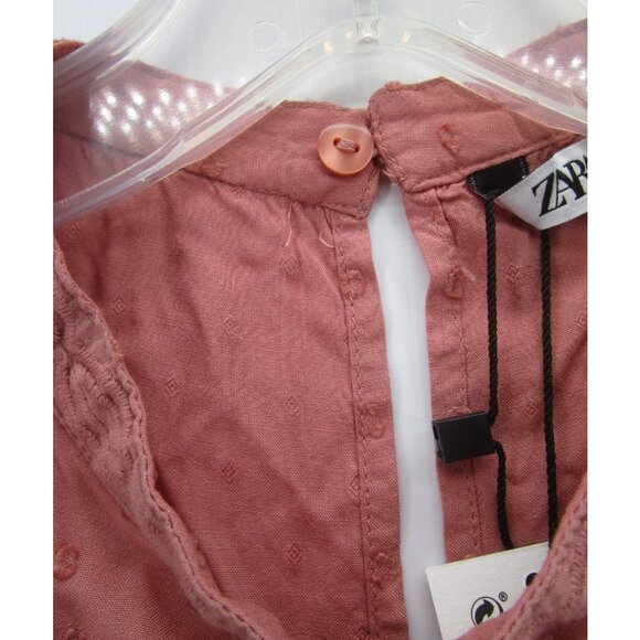 Zara Dress XS Fit Flare Mini Embroidered Eyelet Boho Cottagecore NEW - Picture 8 of 15